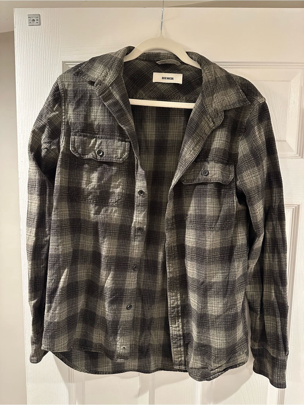 Buck Mason Gray Plaid Shirt Jacket